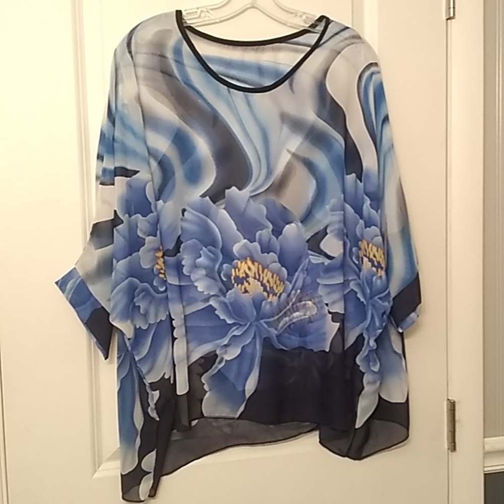 flowy blue overblouse